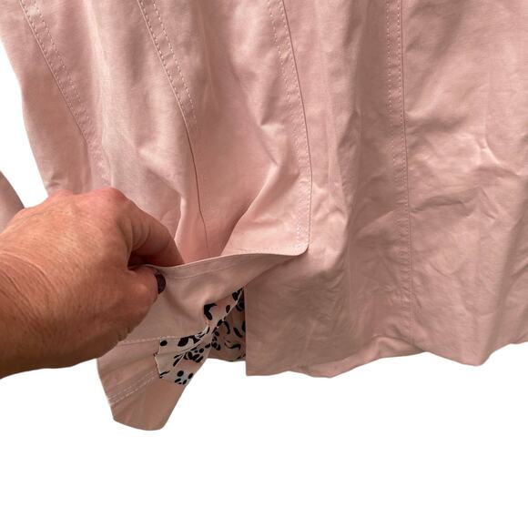 NWT Light Pink Mid Length Trench Coat 6 Embellished Rhinestone Feminine Whimsy - Picture 15 of 16